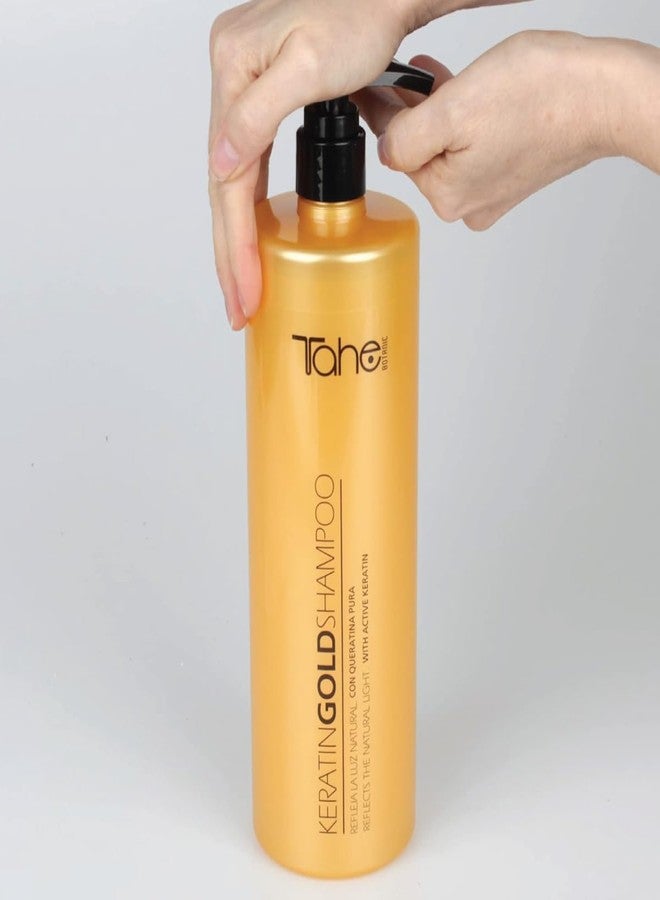 Tahe Keratin Gold Shampoo with Pure Keratin and Liquid Gold for Extra Softness and Volume, 1000ml - Image 4